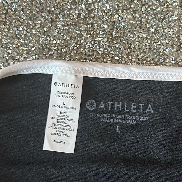 Athleta Clean Bound Bottom women’s swim bikini Black White Large NEW 🏊 🏝️ - Picture 6 of 7